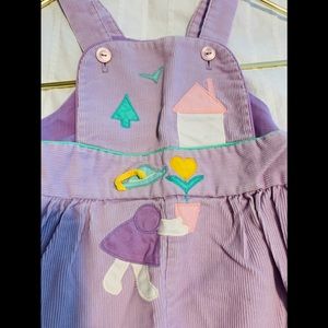 Vintage Corduroy Overalls with Homestead Appliqué